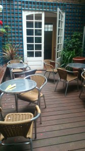 Courtyard at The Word Cafe, Margaret Street