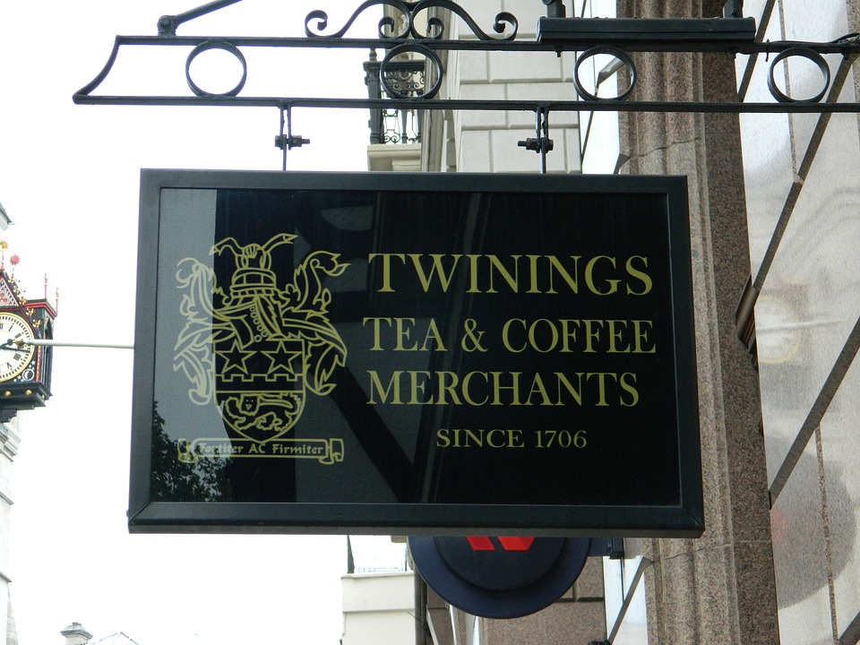 Twinings tea and coffee sign