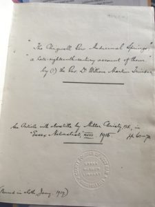 Cover page to manuscript