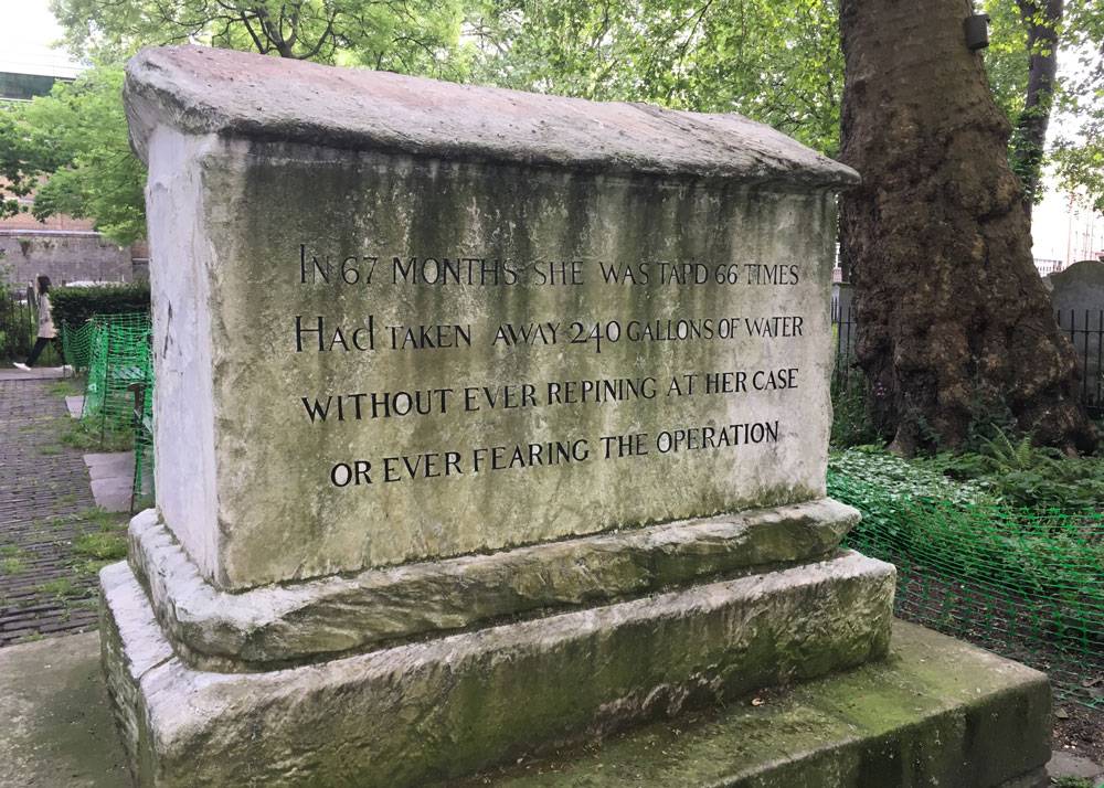 A stone monument in Bunhill Fields